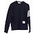 Thom Browne Sweatshirt mit 4 Streifen aus Navy Blue Baumwolle Blau Marineblau - Ansicht 3