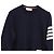 Thom Browne Sweatshirt mit 4 Streifen aus Navy Blue Baumwolle Blau Marineblau - Ansicht 4