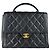 Borsa Chanel in pelle di vitello martellata nera Nero