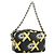 Borsa a Spalla con Catena PRADA in Pelle Nera Gialla Auth ka4328M Nero Giallo