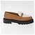 Hermès HERMES Kelly Cintura Mocassini Scarpe Pelle Marrone Argento Auth BA12632V - vista 4