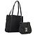 Borsa a Spalla Salvatore Ferragamo Tela Pelle 2 Set Nero Auth BA12171