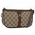 Borsa GUCCI GG Supreme Web Sherry Line PVC Beige Oro 89 02 054 Auth ep14529 D'oro