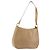 Borsa a Spalla Salvatore Ferragamo Gancini in Pelle Beige Oro Auth hk3706