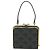 Céline CELINE Triomphe Macadam Canvas Mini Vanity Case PVC Leather Black Auth 179589M Nero D'oro - vista 2