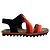 Sandali Dries van Noten in scamosciato arancione / ruggine e tela a righe - vista 2