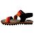 Sandali Dries van Noten in scamosciato arancione / ruggine e tela a righe - vista 3