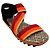 Sandali Dries van Noten in scamosciato arancione / ruggine e tela a righe