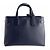 Burberry Sac cabas Banner Medium en cuir à motif vichy Archive Beige Bleu Marine