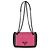 Prada Black Pink Calfskin Glace Studded Chain Flap Negro Rosa - vista 5