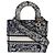 Christian Dior Navy Canvas Toile De Jouy Ricamato Medium Lady D-Lite Blu - vista 2
