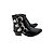Toga Pulla Botas de tobillo negras de cuero con hebillas plateadas Negro