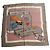 Foulard in seta Louis Vuitton Tema Viaggio Marrone Rosa Bianco Blu Beige