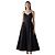 Autre Marque Vestido midi de popeline preto