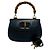 GUCCI Vintage Bamboo Leder Handtasche Marineblau