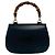 GUCCI Vintage Bamboo Leder Handtasche Marineblau - Ansicht 3