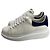 Sneaker Oversized Alexander McQueen Bianco Navy Camoscio Blu scuro
