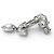 Spilla Chanel B23 Coco Mark Heart Rhinestone Argento - vista 3