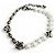 Bracciale a catena Louis Vuitton Pearl Fusion con logo LV Argento Bianco