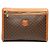 Céline Clutch de lona revestida Celine Marrón Macadam Castaño