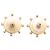 Orecchini Chanel Gold CC placcati oro, perle sintetiche e strass, motivo timone, chiusura a perno D'oro - vista 2