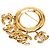 Anello Spilla Chanel Gold CC Placcato Oro con Cinque Charm D'oro