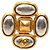 Spilla Chanel Gold CC Placcata Oro Gripoix Clover D'oro