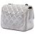 Chanel Mini Square Classic Marrone Lambskin Metallizzato con Patta Singola Taupe - vista 2
