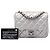 Chanel Mini Square Classic Marrone Lambskin Metallizzato con Patta Singola Taupe - vista 8