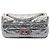 Chanel Silver Medium Reissue Perforated Calfskin Drill Flap Argento