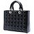 Dior Black Large Patent Cannage Lady Dior Nero - vista 2