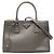 Borsa Satchel Prada Gray Medium Saffiano Lux Galleria Double Zip Marrone