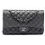 Chanel Gray Medium Classic Iridescent Lambskin Double Flap Marrone Grigio antracite
