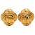 Orecchini Chanel Gold CC Placcati Oro Clover Clip On D'oro