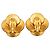 Orecchini Chanel Gold CC Placcati Oro Clover Clip On D'oro - vista 2