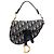 Borsa Saddle in tela Oblique blu mini Dior Blu navy