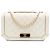 Chanel Flap in pelle di vitello trapuntata bianca Medium con chiusura Octagon CC Bianco Crudo