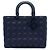 Lady Dior in pelle di vitello ultra opaca cannage blu Dior Large Blu navy