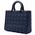 Lady Dior in pelle di vitello ultra opaca cannage blu Dior Large Blu navy - vista 2