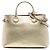 Borsa a tracolla Burberry Gold Medium in pelle metallizzata e House Check D'oro