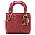 Lady Dior Supple in agnello rosso mini con cannage e borchie