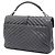 Saint Laurent College Satchel aus grauem Chevron-Schafsleder mit Monogramm Large - Ansicht 2