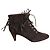 Botines Maje de ante marrón con flecos p 39 Castaño