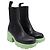 Stivaletti Flash Bottega Veneta in pelle nera e verde Nero - vista 2