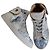 Autre Marque Baron Papillon Sneakers Alte in Pelle Bianca e Blu Bianco