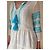 Autre Marque Rococo Sand weißes besticktes Kleid mit Quasten Blau - Ansicht 3