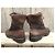 Stivaletti stringati Prada in pelle e nylon marroni Marrone - vista 5