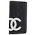 CHANEL Cambon Line Long Wallet Lamb Skin Black White CC Auth 176413A Nero Bianco
