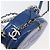 CHANEL Matelasse Chain Shoulder Bag Patent leather Blue Silver CC Auth 179626SAM Argento - vista 8