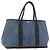 Hermès HERMES Garden Party PM Hand Bag Canvas Blue Silver Auth BA12580 Silvery